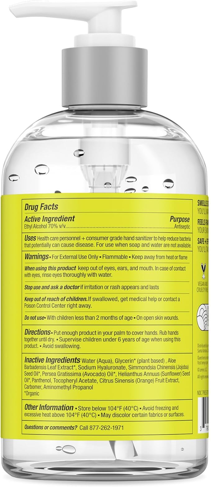 Medical Grade Hand Sanitizer Gel - 97% ORGANIC - 12 FL.OZ. (PACK OF 4)