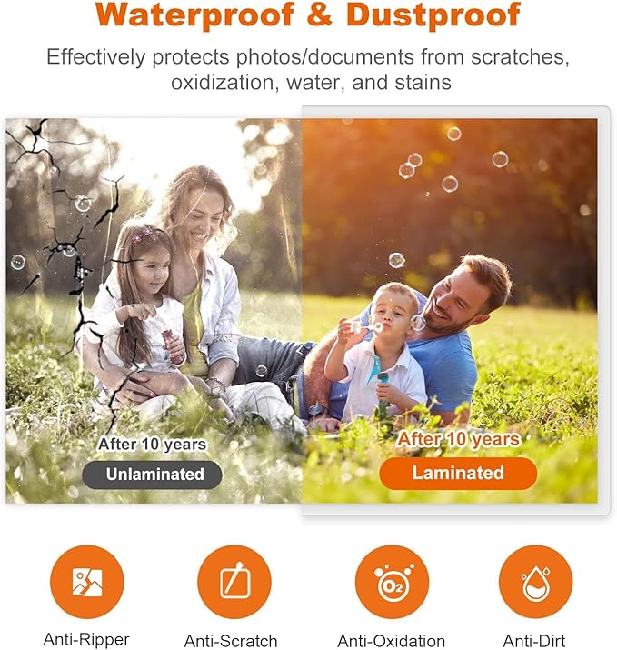 Bonsaii Laminator, 9 Inch Thermal Laminator Machine with Never Jam Technology for Doc/Posters/Photo, Personal Laminating Machine Simple Convenient for Home, Office and School Black