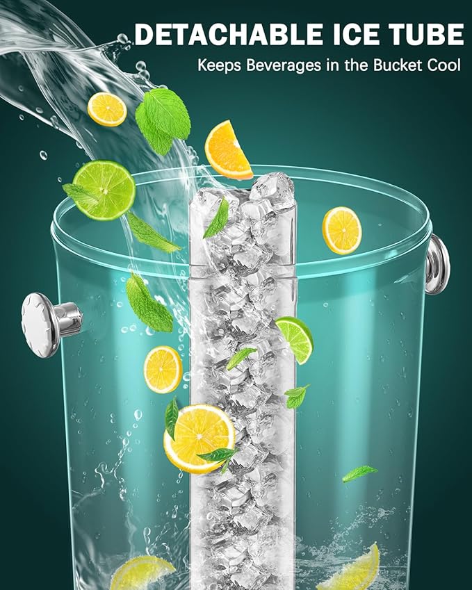 1.5 Gallon Drink Dispensers for Parties, [Easy-to-Clean Drip Tray Design] [Cold & Hot Dual-Use] Beverage Dispenser with Stand & Ice Core, Stainless Steel Juice Dispenser for Home Lemonade, Catering