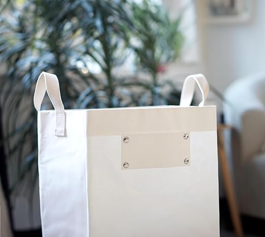 Deeablo New York - Sustainable Reusable Indoor Recycling Bin for Kitchen, Multipurpose Recycle Bin, Large Recycling Bins for Home, Washable Paper Bag for Recycling (White)