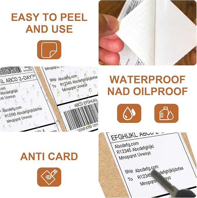 MFLABEL Fanfold 4" x 6" Direct Thermal Labels White Perforated Shipping Label (100 Labels)