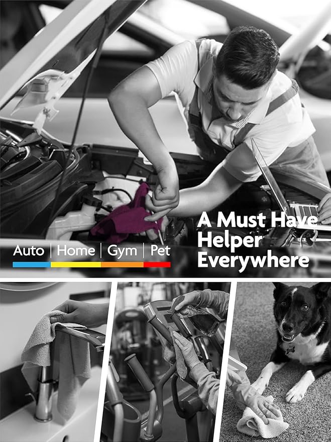 Fantasticlean Microfiber Cleaning Cloth Roll -90 Pack, Tear Away Microfiber Towels, 12" x 12", Reusable, Washable, Scratch Free, Ultra Absorbent Dish Rags for Car, Home, Garage or Shop (Deep Purple)