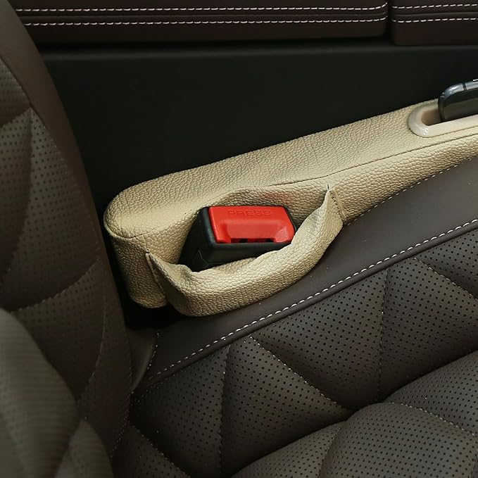 Car Accessories,Car Gap Plug,Car Seat Gap Prevent Small Items from Falling,2 Combinations of Main and Passenger Seats Universal.(Beige)