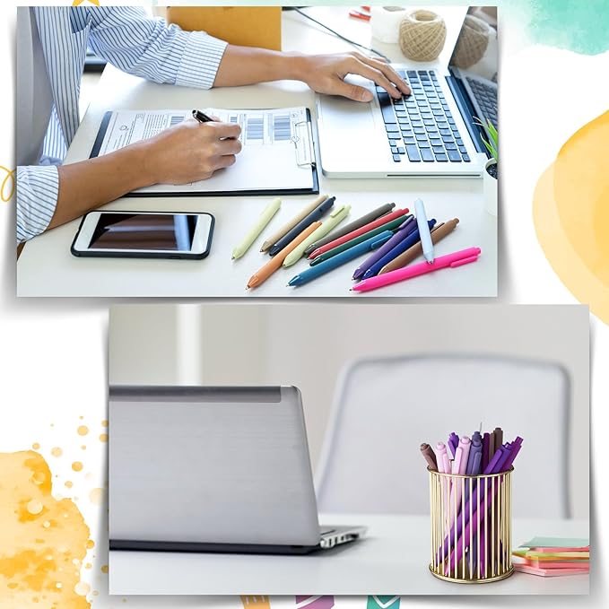 50 Pcs Ballpoint Pens Bulk Retractable Writing 1. 0 mm Black Ink Cute Pens Smooth Writing Color Fancy Gift for Teacher Student Employee Office School Home Baby Shower Supplies (Morandi)