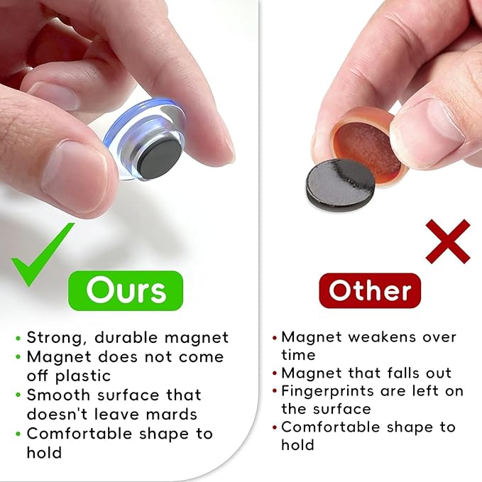 Qualsen Magnets for Whiteboard, Round Fridge Magnets for Dry Board Decorative, Teacher Supplies for School, Classroom, Home, Office, Locker (10pcs- Crystalline Hat)