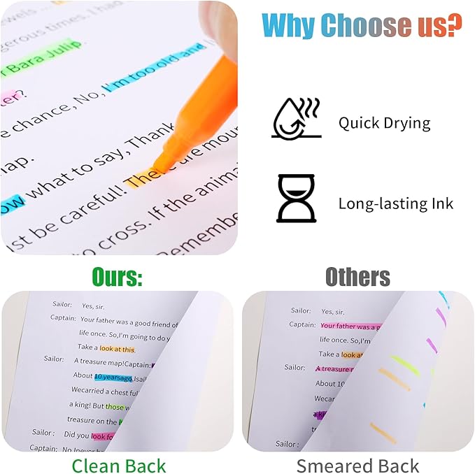 Highlighters Assorted Colors Bulk, 150 Pcs Pastel Highlighters Bulk with 6 Colors for Office and School