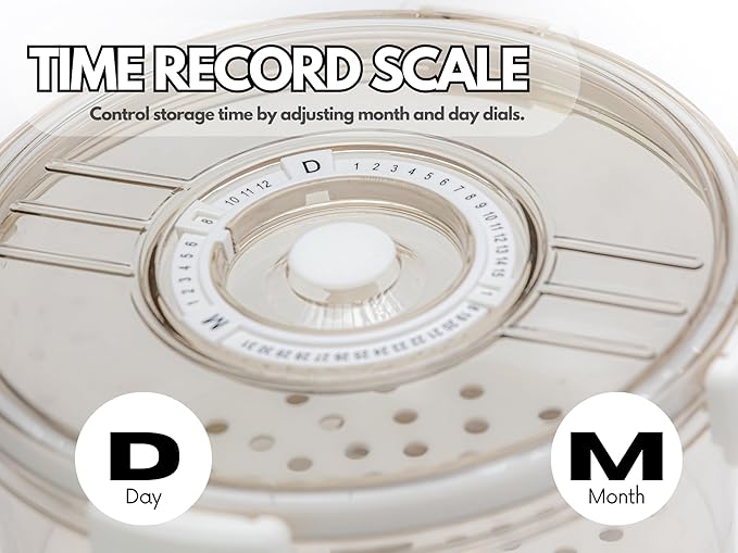 Lettuce Keeper for Refrigerator with Lids Lettuce Crisper 3-Piece Set Date Chronograph Airtight BPA-Free Removable Drain Tray and Air Vents