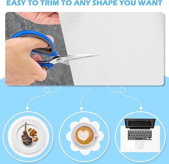 Drawer Liners, Waterproof Shelf Liner, Anti-Slip Non-Adhesive BPA Free Kitchen Cupboard Cabinet Liner Refridge Fridge Mats Sink Protector Strong Durable for Home (White/11.8in x 20Ft)