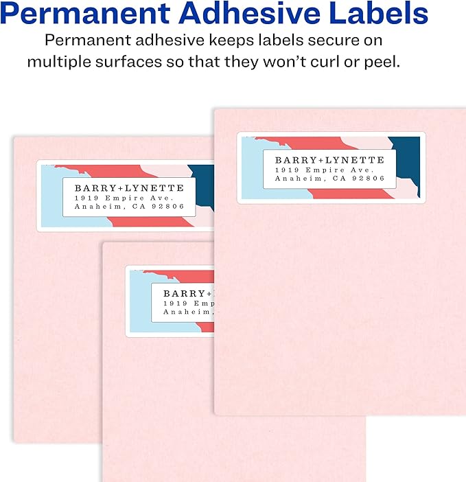 Avery Mailing Address Labels, Laser Printers, 40,000 Labels, 1/2 x 1-3/4, Permanent Adhesive, Easy Peel (5 Packs 5167)