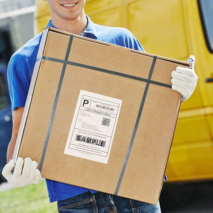 MFLABEL Fanfold 4" x 6" Direct Thermal Labels White Perforated Shipping Labels (20 Stacks)