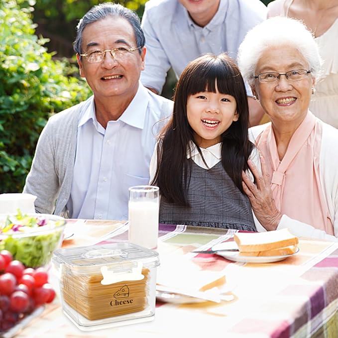 Cheese Container for Refrigerator,Cheese Keeper with Airtight Lid and Time Recording,Cream Block Shredded Cheeses Storage Box,Sliced,Grated,Cheddar Cheeses Box For Fridge,kitchen Organizer