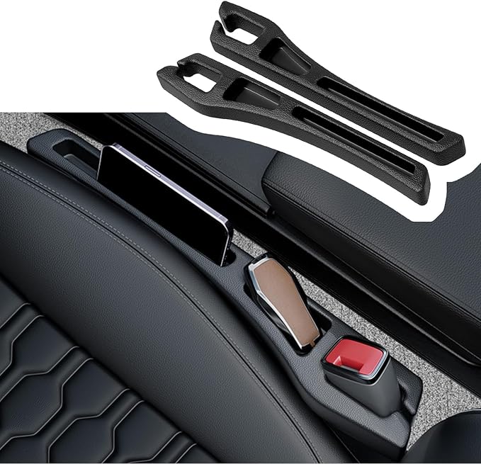 2PCS Car Seat Gap Filler Organizer,2 in 1 Car Gap Filler with Fill and Storage Function for Storing Phones Keys Cards,Universal Multifunctional No Drop Seat Guard for Cars