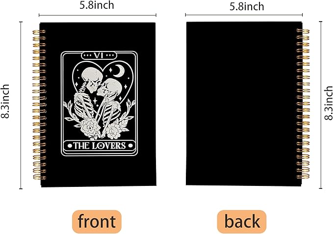Gothic Spiral Notebook,Gothic Couple Journal,Gothic Notebook for Women Men Writing,Couple Spiral Notebook 8.3×5.5 Inch