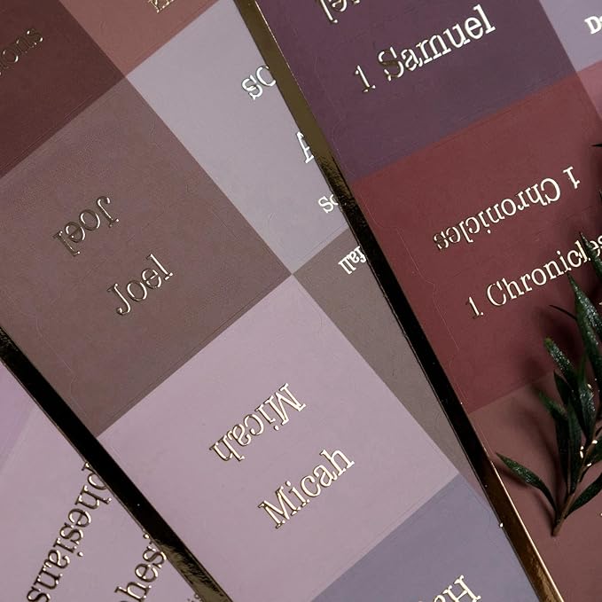 UPAFEXXI-Laminated Bible Tabs for Women and Men (Gold Foil Embossed Lettering) Reposition Large Print tabs, Easy to Read and Apply, 80 Bible Chapters Labels for Easy Navigation(Earth Tone Theme)