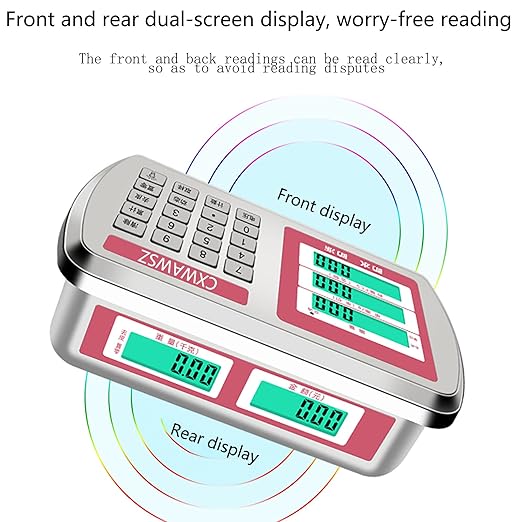 660 lb Industrial Platform Scale Weight Shipping Scale 0.1 LB Accuracy Postal Scale for Packages Luggage Weighing with Price Computing Counting Kg/LB Switching LCD Display