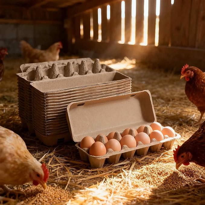 15 Pack Egg Cartons Cheap Bulk, 12 Count Egg Storage Containers Holder, Sturdy Natural Pulp Material Perfect for Storing Extra Eggs