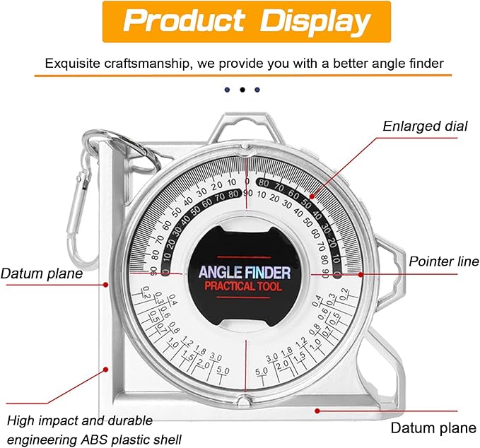 Angle Finder Inclinometer Protractor Magnetic Angle Finder Angle Measuring Tool Tilt Level Meter Slope Locator Angle Measurement Engineering Clinometer Angle Meter Gauge for Household Industrial Use