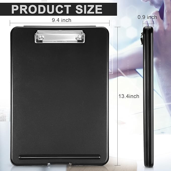 Geyee 24 Pcs Clipboard with Storage Plastic Foldable Nursing Clipboard Storage with Pen Holder 9. 5 x 13. 4 Inch Foldable Clip Board with Low Profile Clip for Student Teacher Nurse Office Supplies