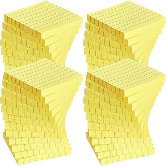 48 Pack 3840 Sheets Lined Sticky Notes 3X3 in Ruled Self Sticky Note Pads 80 Sheets/pad Colorful Sticky Notes with Lines Post Notes for Office, Home, School, Meeting