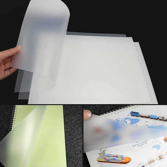 Rayson Frosted Binding Covers - 15 mil Polypropylene (PP) Matte Finish, 8.5" × 11", Durable Un-Punched Plastic Binding Covers, 50/Pack (PP450MT)