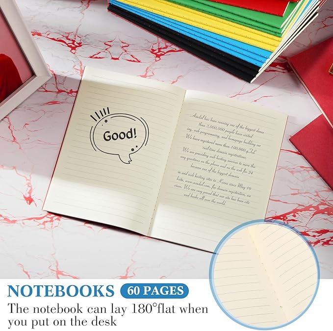 100 Pcs Kraft Notebook Journals 5.5 Inch x 8.3 Inch A5 Softcover Notebooks Bulk for Writing Sketch Office Notepad with 60 Pages 30 Sheets (Multicolor,Lined)