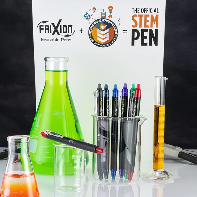 Pilot, FriXion Synergy Clicker Erasable, Refillable, Retractable Gel Ink Pens, Extra Fine Point 0.5 mm, Pack of 8, Black