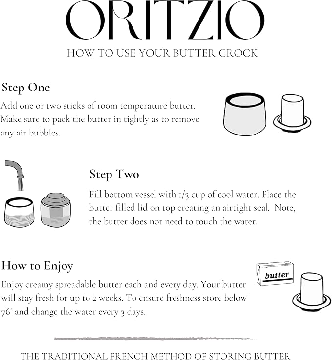 French Butter Crock Gift Set –Housewarming Gift, Gift for Foodie, Holiday Gift, Corporate Gift, Gift for Kitchen |Ceramic Butter Keeper Gift Set with Tea Towels & Olivewood Spreader in Gift Box