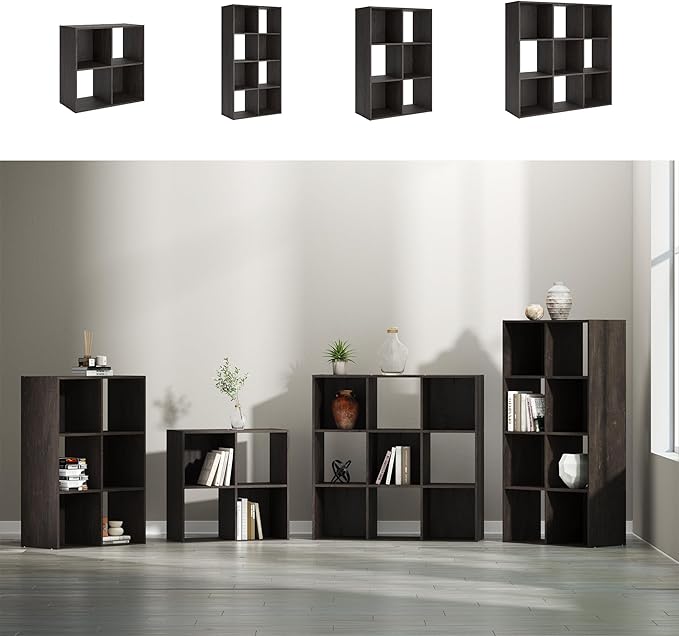 Signature Design by Ashley Piperton 6 Cube Storage Organizer or Bookcase, Charcoal