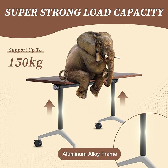 Folding Conference Room Table, Modern Conference Tables with Wheels, Large Rectangular Mobile Training Tables for Office Classroom, Foldable Modular Boardroom Seminar Table (6pack L70.9in)