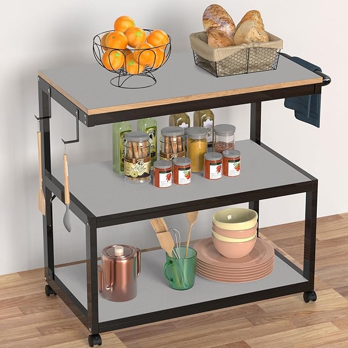 Light Gray Shelf Liners for Kitchen Cabinets Non Adhesive Drawer Liner for Bathroom Waterproof Refrigerator Liners for Shelves Fridge Plastic Mats Cabinet Cupboard Liner 23.6 x 157.4 Inches