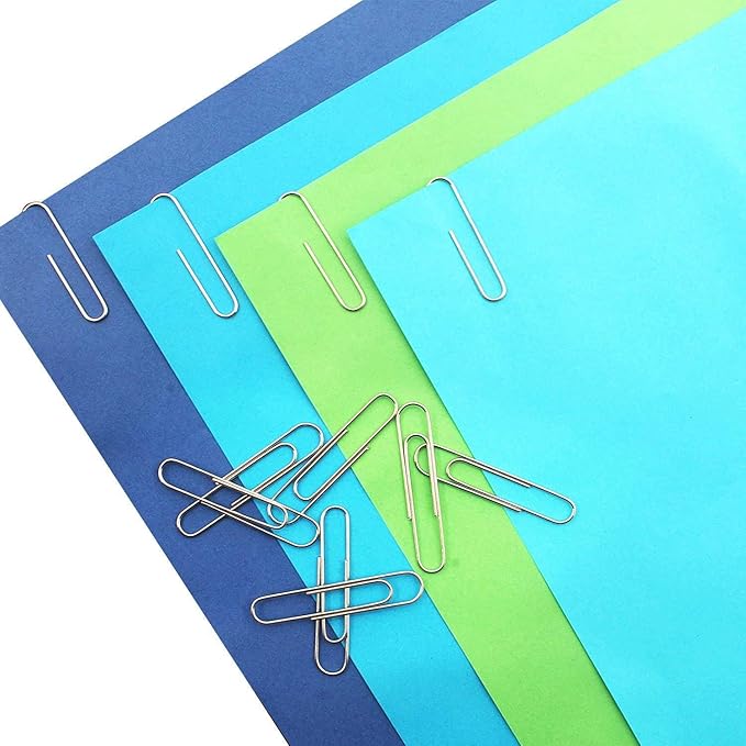 Vinaco Paper Clips Smooth Silver, 100 Pack Paper Clips Large 2Inch (50mm), Durable & Rust Resistant Coating. for Office, School Document Organizing