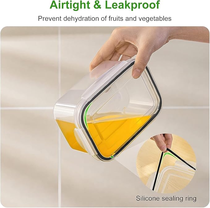 Freshmage Fruit Storage Containers for Fridge with Removable Colander, Airtight Food Storage Container, Dishwasher Safe Produce Saver for Refrigerator, Keep Berry Fruit Fresh Longer 4 pcs Small Clear