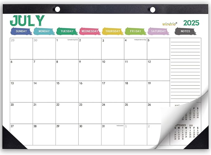 Desk Calendar 2026 Wall Calendars, July 2025 - December 2026 Monthly Planner Paper Office Desktop 17"X 12", Months Planning and Organizing Home, School, Office, Holiday, Vacation
