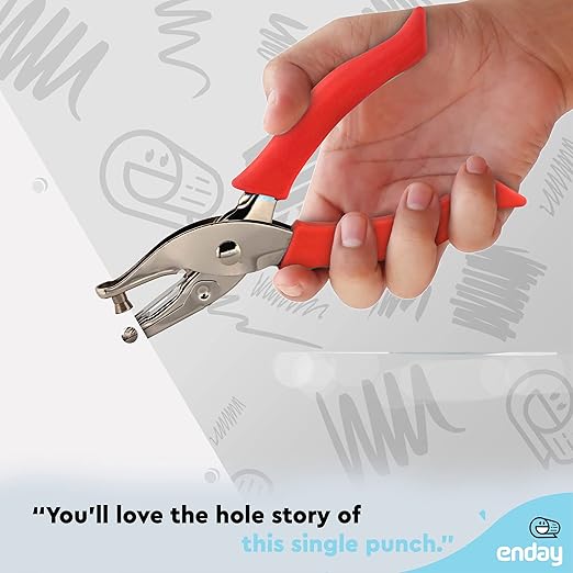 Premium Single Hole Paper Punch Cushion Grip Heavy Duty Hole Puncher for Greeting Cards Scrapbook Notebook Puncher Craft Paper Hand Tool - Assorted Colors, Colors May Vary - by Emraw (1PK)