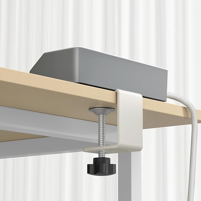 Desk Clamp Power Strip with USB C, JXGUCAT PD 20W Fast Charging Power Station, Removable Desk Clamp Mount Power Strip Surge Protector, 10 ft Cord with 4 Outlet 4 USB Ports, Fit 1.8" Tabletop Edge