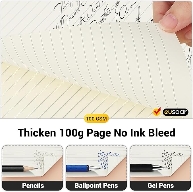 EUSOAR Notebooks for Work, 1 Pack A4 8.3"x11.2" Hardcover Spiral Lined Journal College Ruled, 240 Pages(120 Sheets) Writing Pads Professional Notebook for DIY Note Taking School Business Office