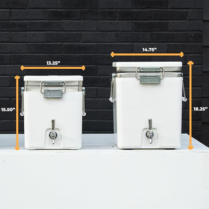 Bevanda - Sperse 3 Gallon Drink Dispenser - Large Insulated Stainless Steel Water and Beverage Dispenser - Ideal for Parties, Camping Trips, and Outdoor Events - Leakproof, Durable, Portable (White)