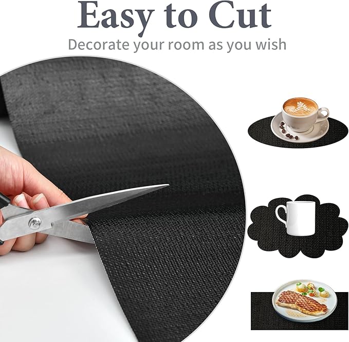 Shelf Liners for Kitchen Cabinets 17in x 30FT Non Adhesive Drawer Liner Gray Quatrefoil Thickened Shelf Liner Paper Strong Non-Slip Easy to Clean for Tool Box Refrigerator with Knife and Tape Measure