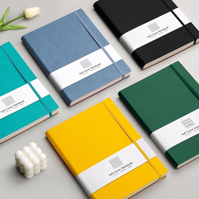 AHGXG Graph Paper Notebook - Grid Paper Notebook Large A4 8.5''×11'', 320 Pages Thick Journal, 100gsm Thick Graph Paper, Leather Softcover, Inner Pocket - Green