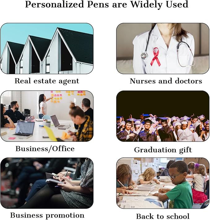 Personalized Pens with Name Logo or Message, Up to 1200 pcs Bulk Custom Metal Ballpoint Pen with Black Ink Customized Gift for Business, Graduation and Promotions (Red)