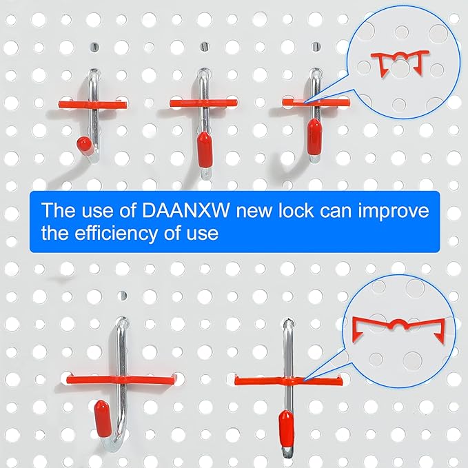 Pegboard Rack Garage Storage Steel Horizontal Peg Board Pack,Steel Pegboard Heavy Duty- 4 Pack 16-Inch X 16-Inch Metal Peg Board Tool Organization Panels(White)