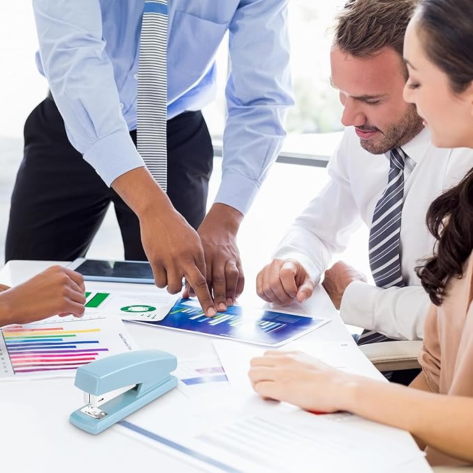 Deli Stapler, Desktop Staplers with 640 Staples, Office Stapler, 25 Sheet Capacity, Blue