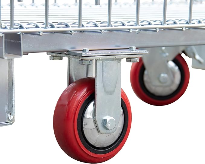 Collapsible Wire Storage Basket with Wheels, 32"x20"x24", Heavy-Duty Foldable Metal Bin for Home, Garage & Laundry Room, 1500 lbs Capacity