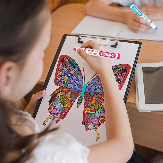 Washable Markers Bulk, 240 Count, 12 Assorted Colors, Markers for Classroom, Broad Line Conical Tip, Large Capacity, School Art Supplies for Kids