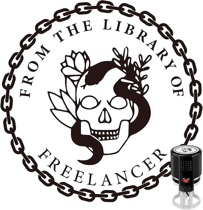 Custom Ink Stamp | Personalized Self Inking Stamp Gifts for Book Lovers, Readers, Teachers | 5 Ink Colors (Design-03)