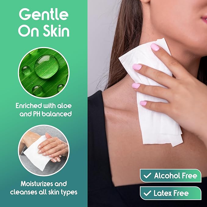 Inspire Ultra Thick Rinse-Free Bath Towels | Shower Towels - Flush-Free Wet Wipes with Aloe | Thick Strong Extra Large Towel for Adults | Body Wipes for Adults Bathing No Rinse