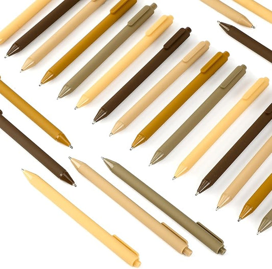 50 Pcs Ballpoint Pens Bulk Retractable Writing 1. 0 mm Black Ink Cute Pens Smooth Writing Color Fancy Gift for Teacher Student Employee Office School Home Baby Shower Supplies (Brown Series)