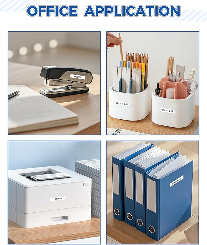 Tze121 9mm 0.35" Laminated Clear Tape Compatible for Brother 9mm Label Tape Tze-121 Tz-121 P Touch Tz Tze 9mm 3/8" Black on Clear Label for PTH110 PTD210 PT-D220 PTD400 PT-D610BT, 4-Pack