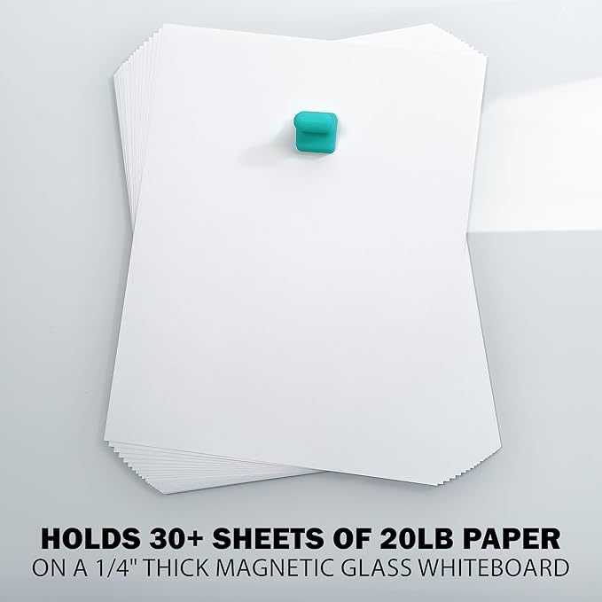 Glassboard Studio MiniBar Magnet - Strong Neodymium Rare Earth Magnets for Fridge, Whiteboard, Locker & Magnetic Glassboards - Crafting & Office Use - Strong Fridge Magnets (Seaside Teal Pawn, 12)