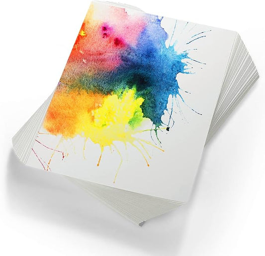 TaoBary 300 Pcs Watercolor Paper Sheet Bulk White Cold Press Paper Pack 110 lb 230 GSM Sketch Painting Watercolor Pad for Watercolorist Beginning Artists Adults Drawing Craft(6 x 9 Inch,230 GSM)